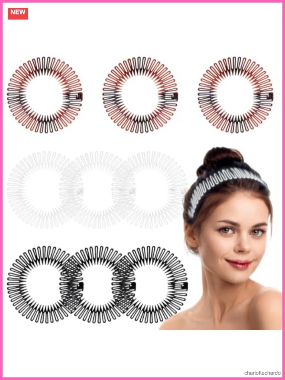 Flexible Plastic Comb Headband Set 9 Pcs Non Slip Stretch Hair Accessories